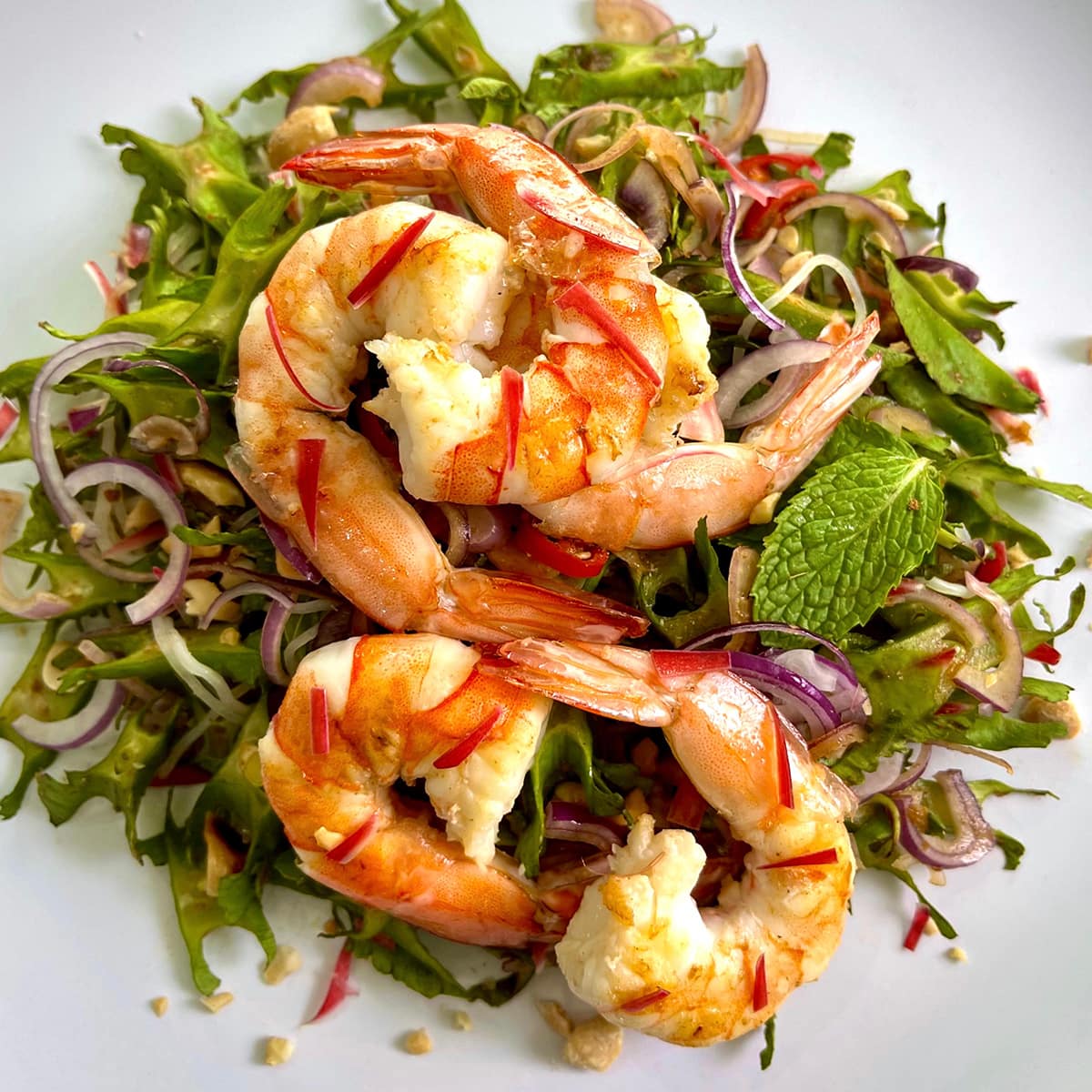 Recipe For Asam Laksa Salad With Square Beans And Prawns Kampongku